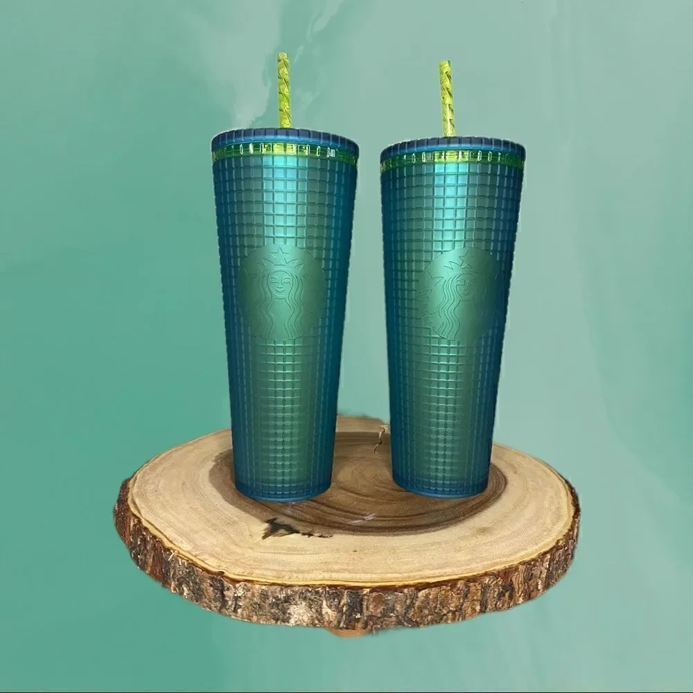 Starbucks 2022 Green Grid Venti 24oz Tumbler Cold Cup “Mountain Dew”  New